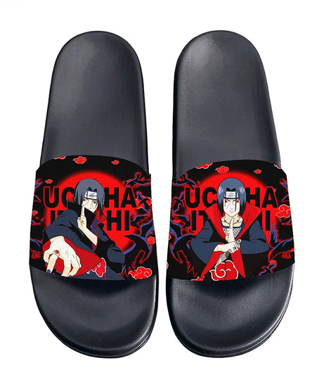 Anime Naruto Non-Slip Slippers Fashion Sasuke Design Cute Kawaii Home Sandals for Men And Women Ideal Holiday Gift