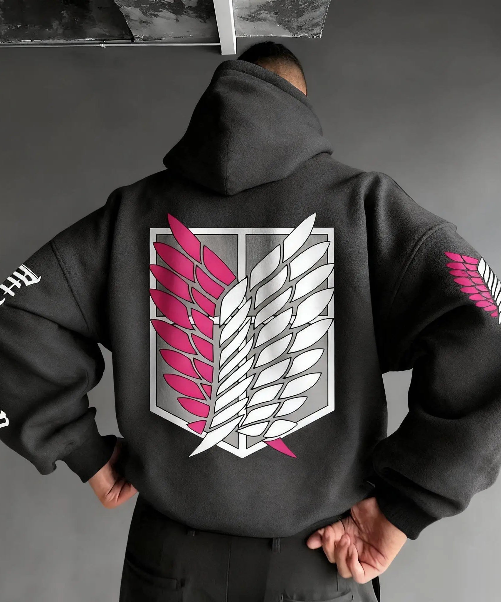 Oversized Casual Attack on Titan Anime Hoodie Men Women Wings Print Spring Autumn Pullover Sweatshirt Streetwear Fashion