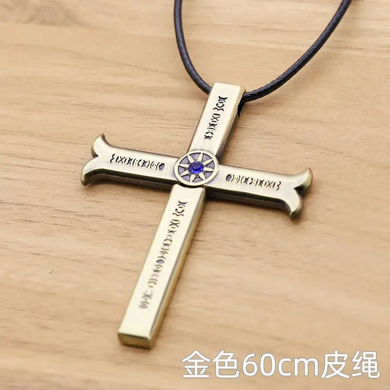 New One Piece Necklace Hawkeye Mihawk Necklace Black Blade Night Anime Peripheral Student Men and Women Pendant with Sheath Gi