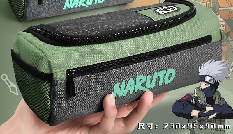 Naruto anime creative canvas stationery case student pencil case personalized children's large capacity pencil case gift