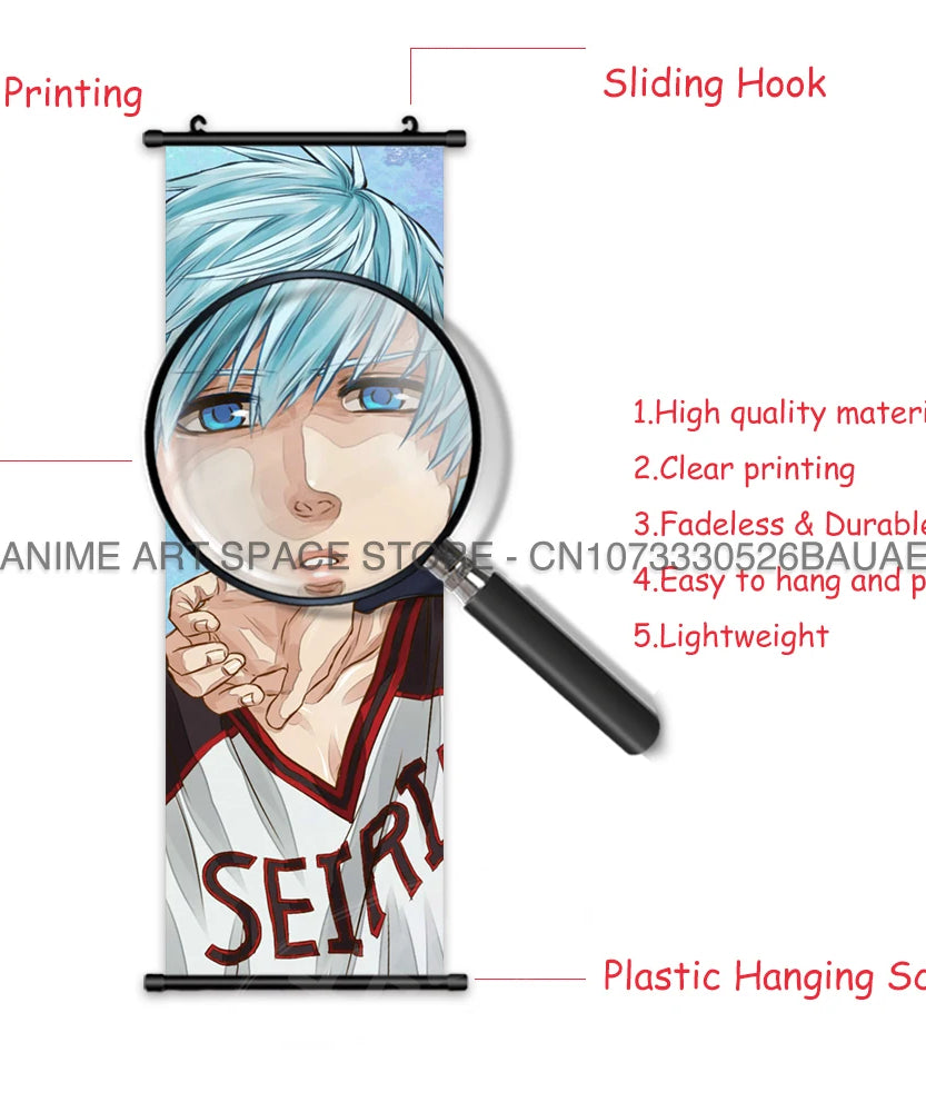 Kuroko no Basket Wall Scroll – Tetsuya Kuroko Anime Canvas Poster