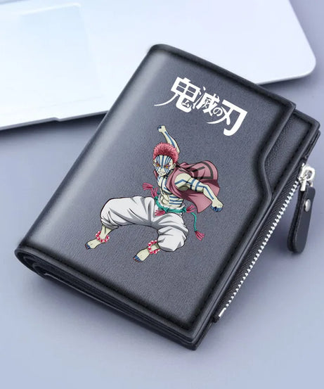 Demon Slayer Wallet Anime Coin Purse Men Credit Card Holder Boy Student Fashion Short Trifold Money Key Storage Pouch
