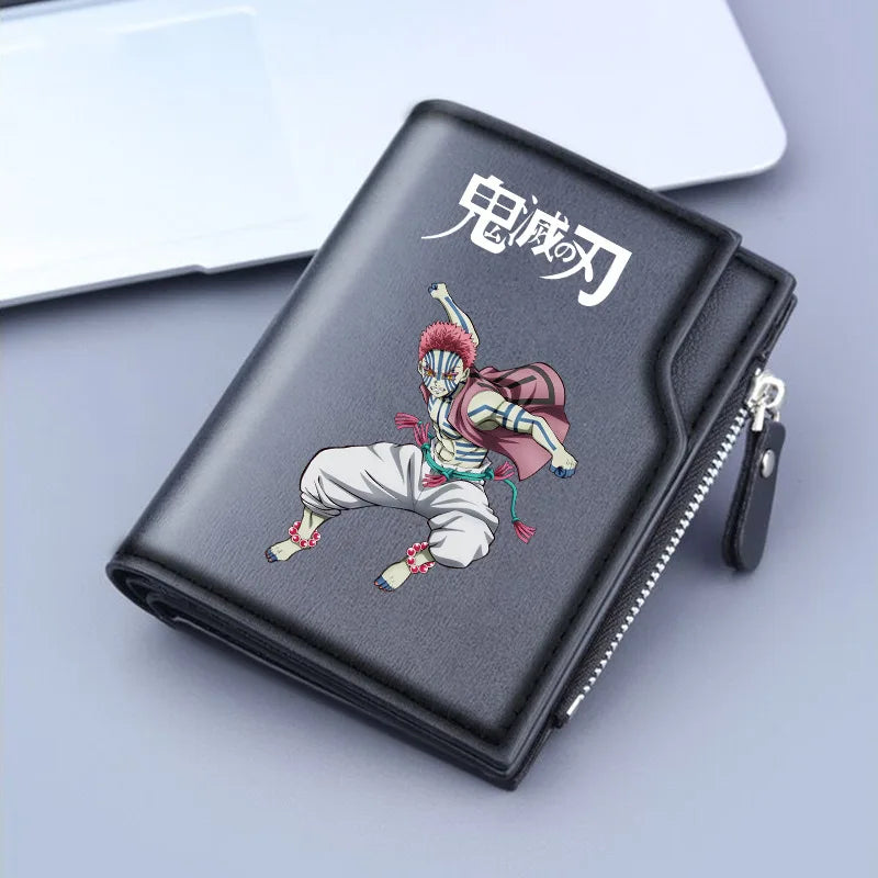 Demon Slayer Wallet Anime Coin Purse Men Credit Card Holder Boy Student Fashion Short Trifold Money Key Storage Pouch