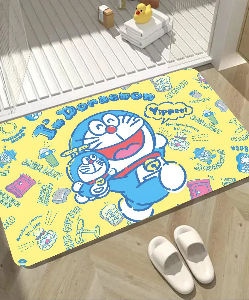 Doraemon Anime Floor Mat Home Carpet Bathroom Foot Mat Absorbent Non-Slip Doormat
