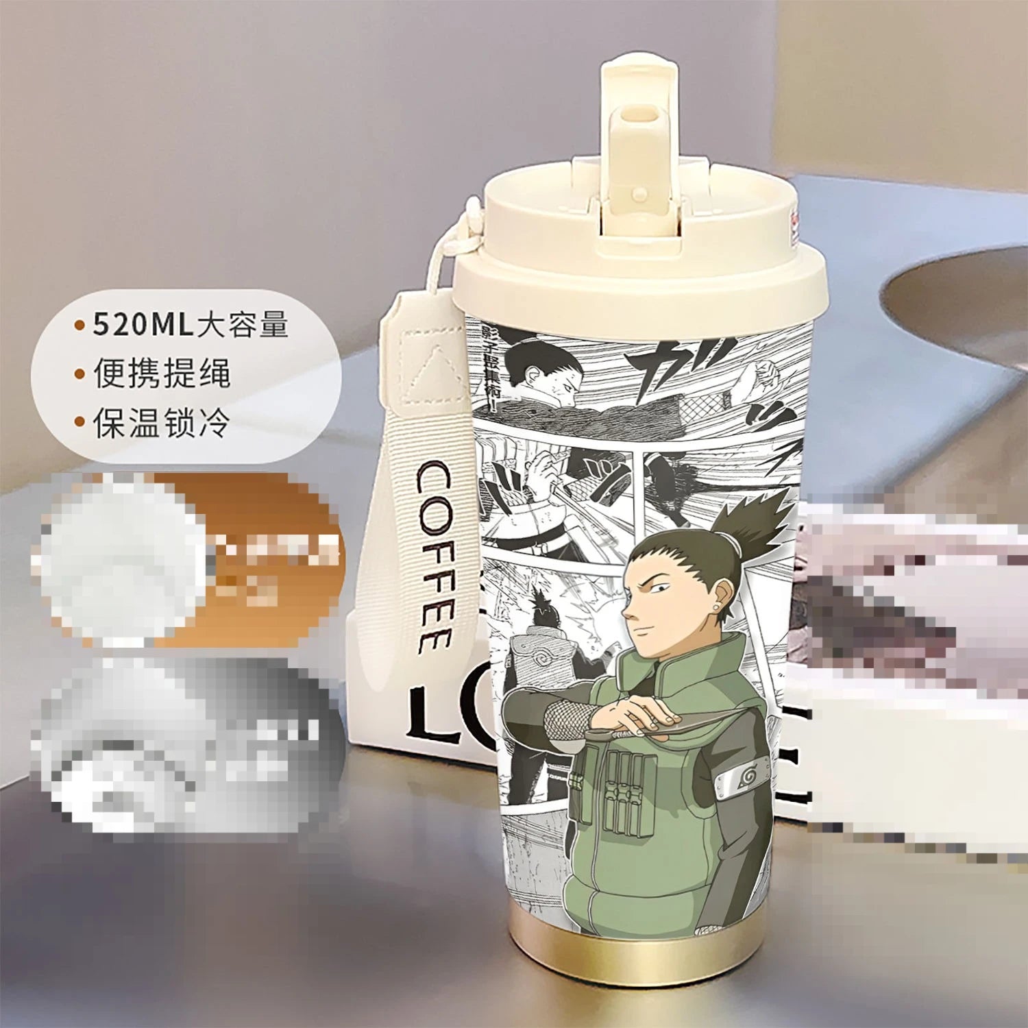 new Uzumaki Naruto cute and cool personality high-value two-dimensional student going out portable straw water cup birthday gift