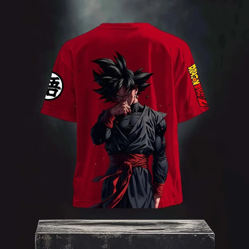 Summer New Dragon Ball Animation T-shirt Men's and Women's Harajuku Loose Casual Children's Parent-child Short-sleeved Top