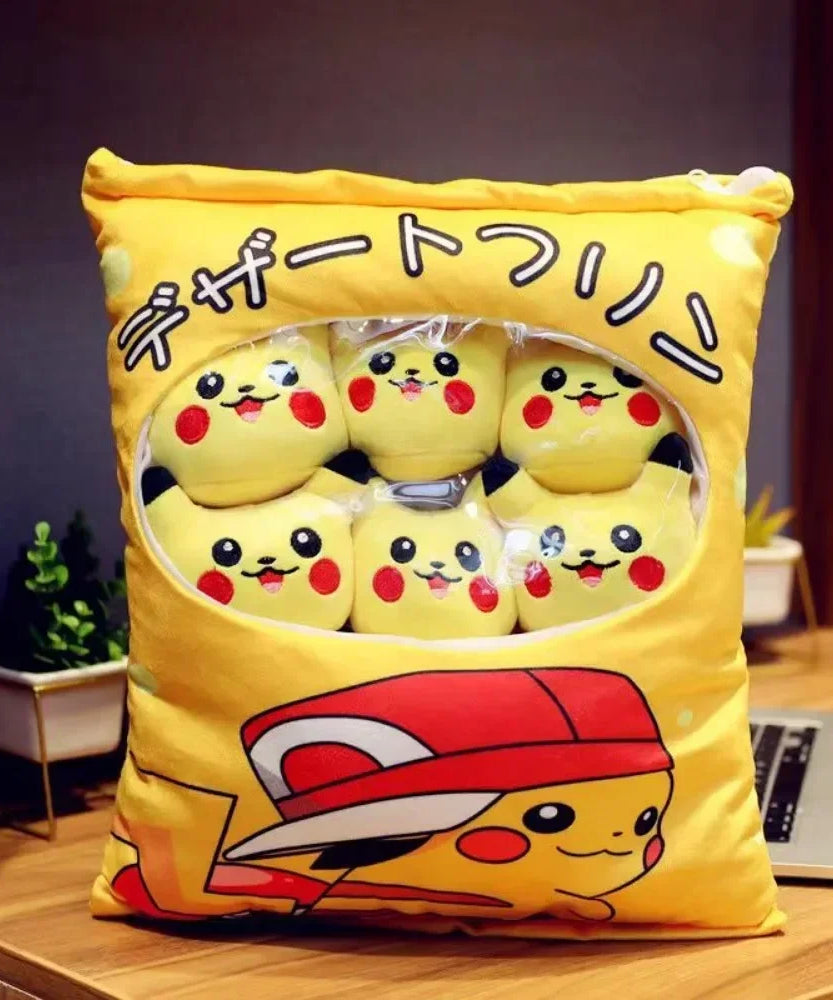 Pokémon Pikachu & Eevee Plush Pillow Cover – Cute Anime Cushion for Home & Office