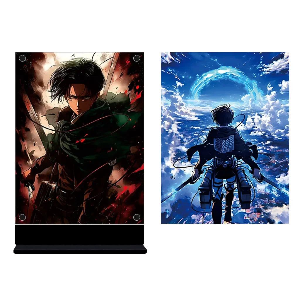 PCLP Led Backlit Poster Attack on Titan Levi Anime Night Light for Bedroom Nightlight Game Room Decor Table Night Lamp Sign AOT