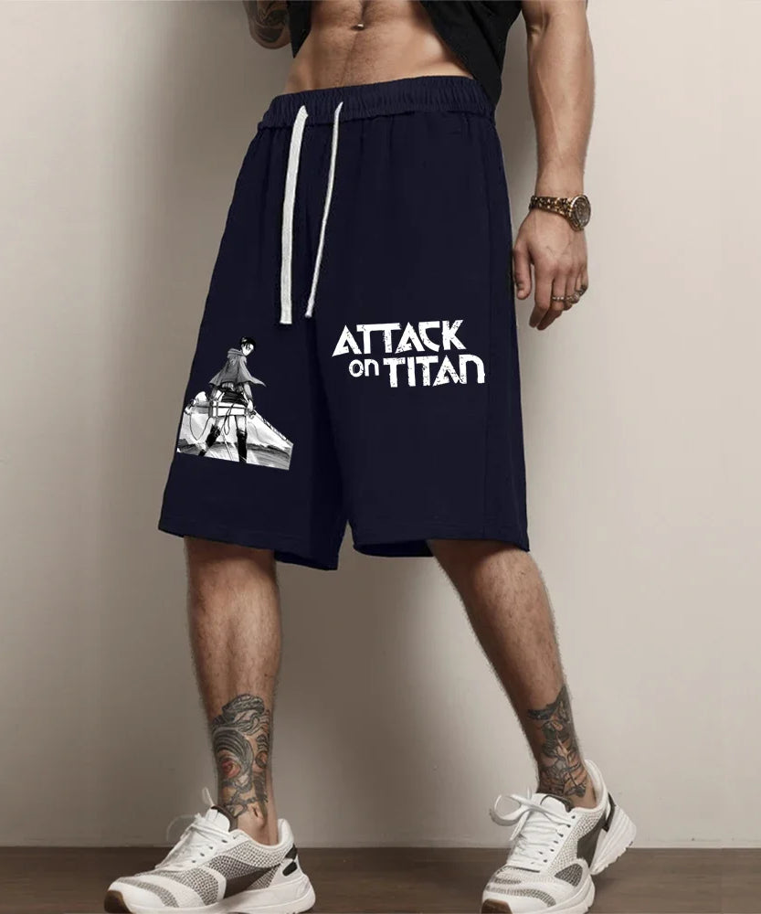 Attack on Titan Shorts Anime Printed Shorts Summer Casual Sportswear Men GYM Workout Male Fitness Sport Shorts Hip Streetwear