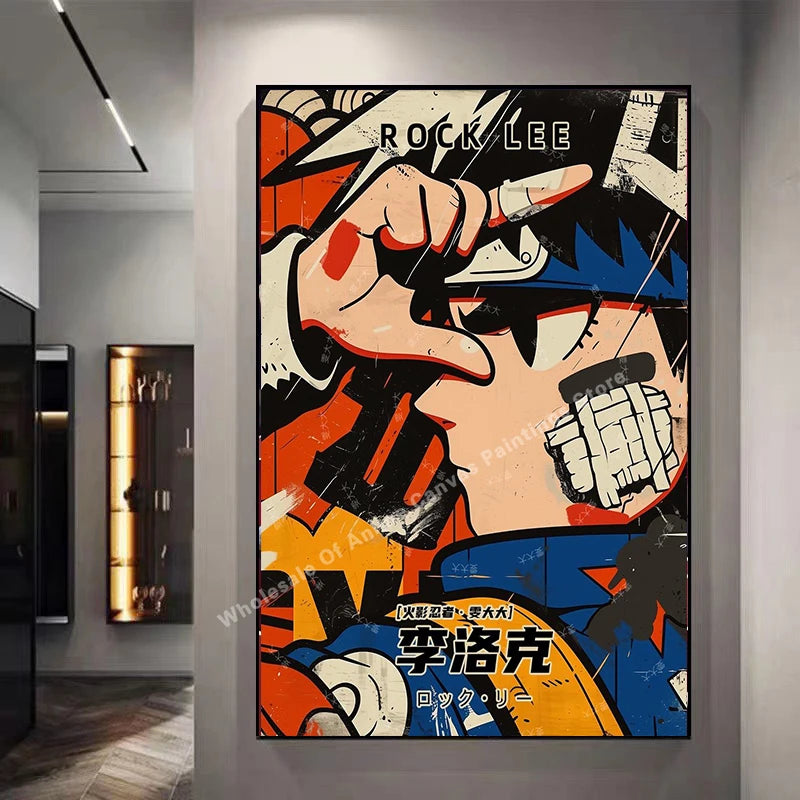 Naruto Graffiti Poster – Itachi Uchiha Akatsuki Anime Wall Art for Home Decor