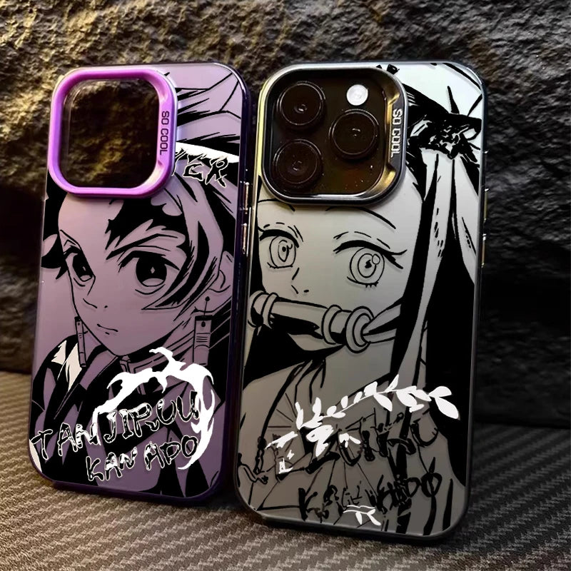 Demon Slayer Matte Shockproof Case – Anime iPhone 7–16 Pro Max SE XR XS