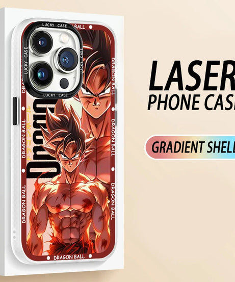 Goku & Gohan Laser Gradient Case – Dragon Ball iPhone 7–15 Pro Max