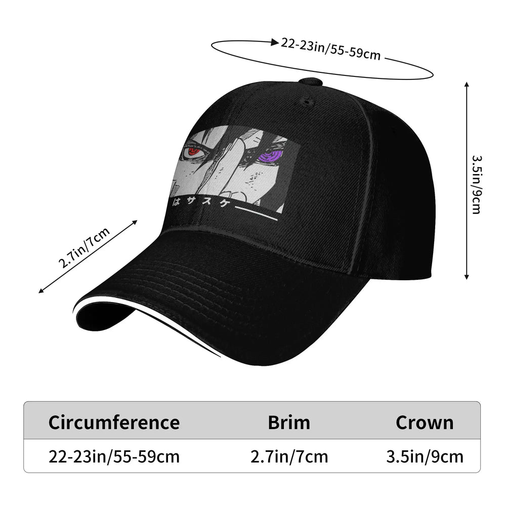 Anime Naruto Sasuke Uchiha Mangekyo Graphic Baseball Cap – Adjustable Snapback Hat for Men & Women 4