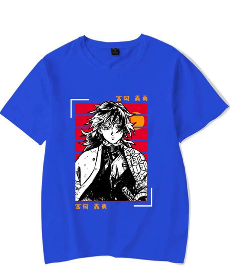 Hot Anime Tomioka Giyuu Printed T-shirts for Women Men Summer Tee Shirt Summer Casual Short Sleeve Round Neck Tops T-shirts
