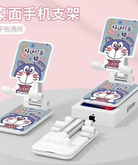 Doraemon mobile phone desktop stand cute personality portable folding lazy tablet telescopic universal holiday gift