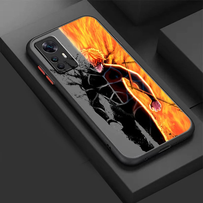 Blue Lock Frosted Anime Case – Cool Translucent Back Cover for Xiaomi Mi Series