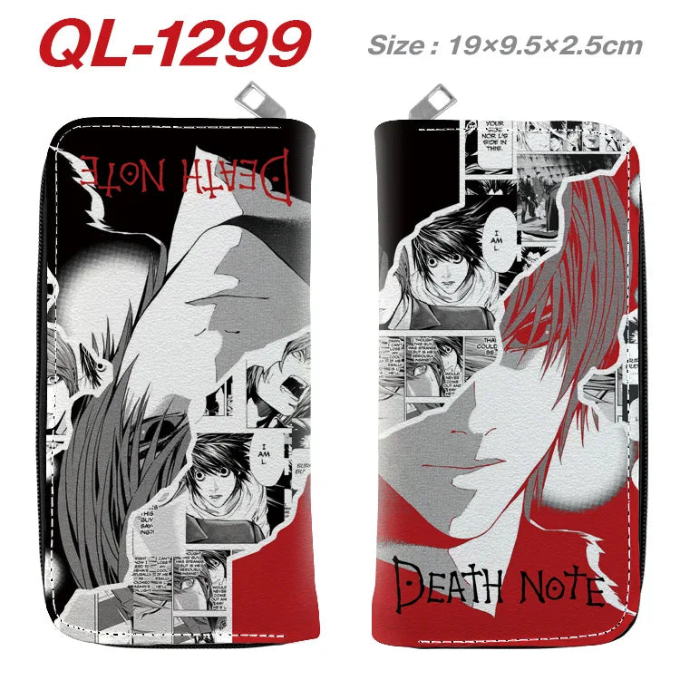 Death Note Anime Portable Zipper Wallet anime Long Purse Handbag Card Holder