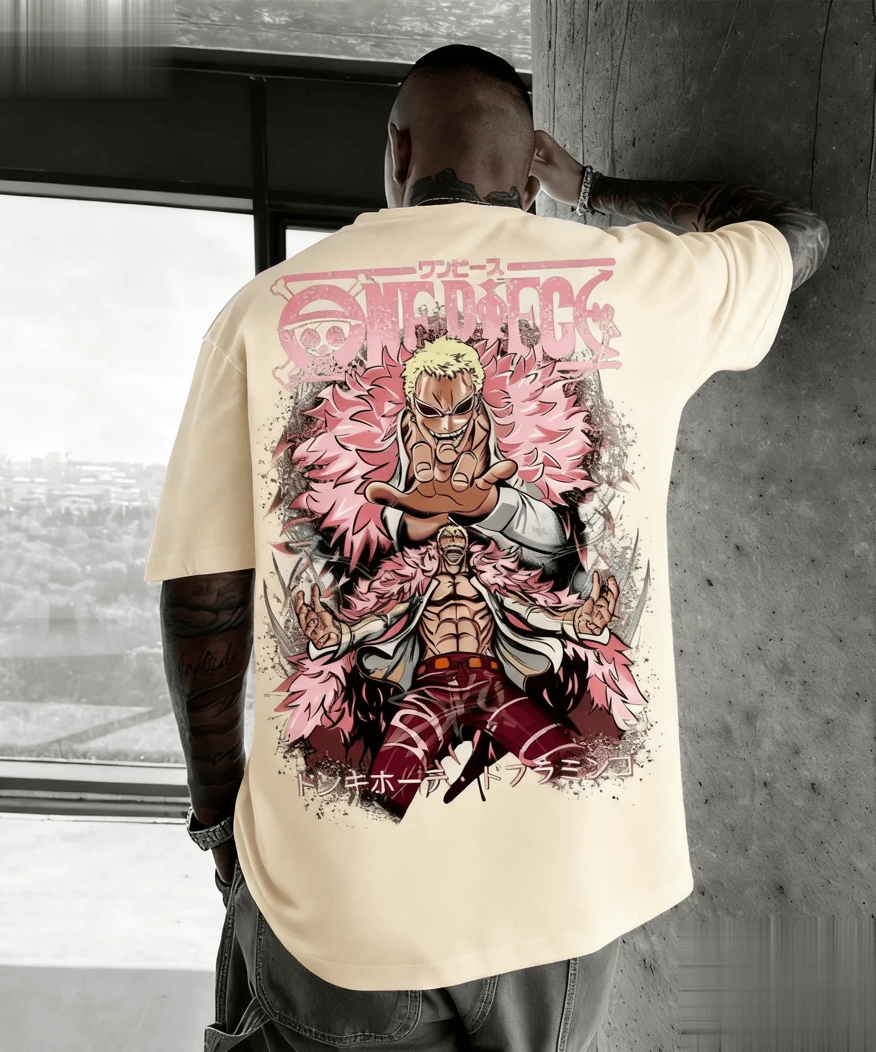 New Unisex One Piece Doflaminggo Anime Men T Shirt Short Sleeve Tee Summer Y2k Graphic Streetwear Casual Top Oversized