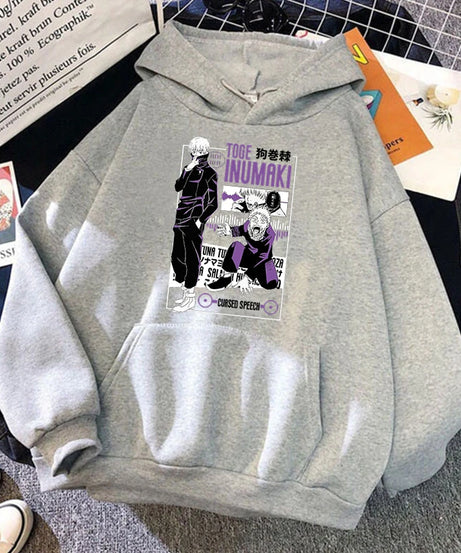 New Anime Inumaki Toge Print Hoodie Women Men Casual Tops Autumn And Winter Sweatshirts Long Sleeve Harajuku Pullover