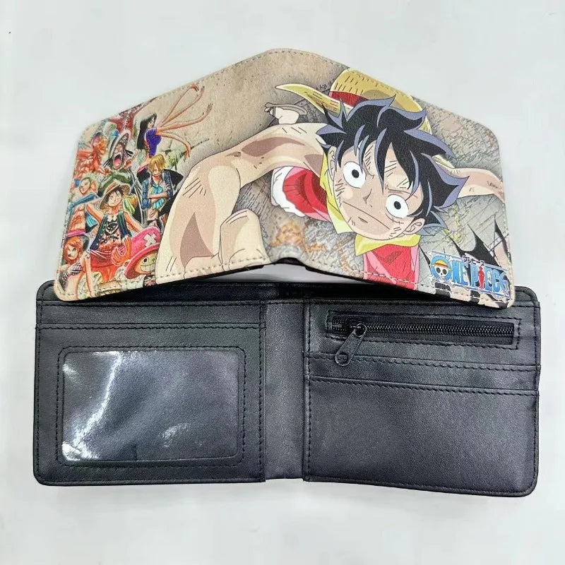 One Piece Peripheral Wallet Color Print Double Layer Folding Multi-card Slot Short PU Waterproof Coin Wallet Card Bag