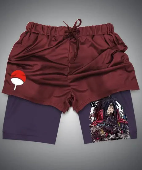One Piece x Naruto x Dragon Ball 2-in-1 Men’s Gym Shorts – Quick-Dry & Breathable Sportswear