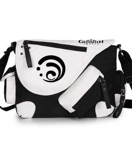 Genshin Impact Anime Canvas Casual Zipper Shoulder Bag Crossbody Bag Schoolbags Large Capacity Bag Men's Shoulder Messenger Gift