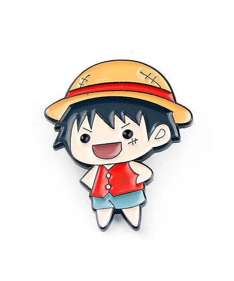 4 PCS One Piece Metal Enamel Pins Luffy Zoro Sanji Usopp Brooch Pirate Group Bad geAnime FansCollection Jewelry