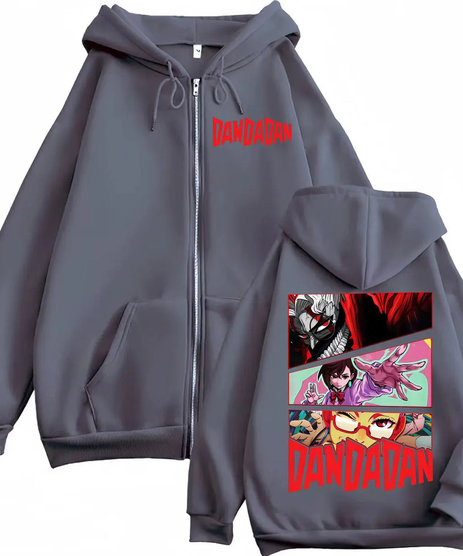 Dandadan Graphic Zipper Hoodies Anime Style Zip Up Hooded Sweatshirts Men Women Fashion Y2k Oversized Pullovers