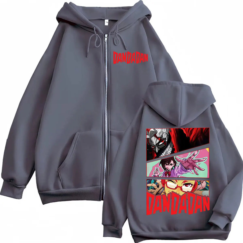 Dandadan Zip-Up Hoodie — Oversized Anime Pullover 4
