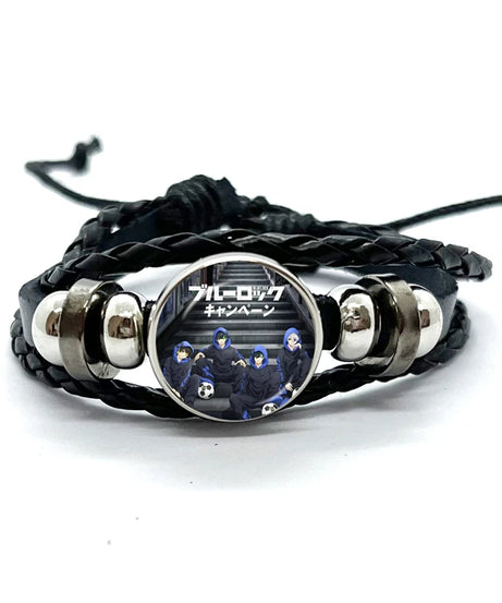 Anime Blue Lock Isagi Yoichi Chigiri Bachira Leather Bracelet Cosplay Unisex Adjustable Punk Wristband Jewelry Props