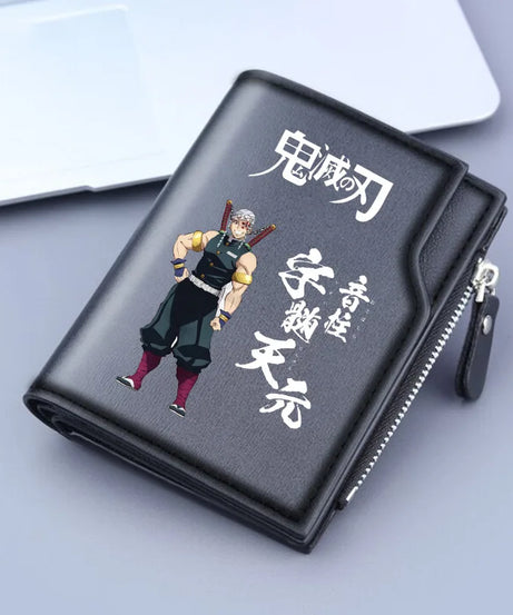 Demon Slayer Wallet Anime Coin Purse Men Credit Card Holder Boy Student Fashion Short Trifold Money Key Storage Pouch