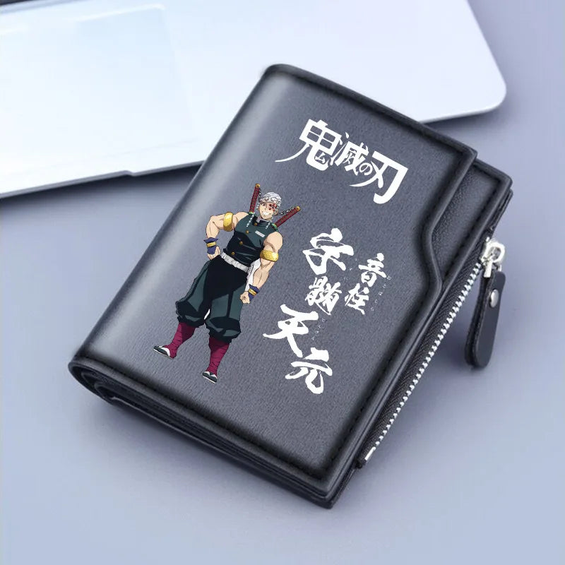 Demon Slayer Wallet Anime Coin Purse Men Credit Card Holder Boy Student Fashion Short Trifold Money Key Storage Pouch