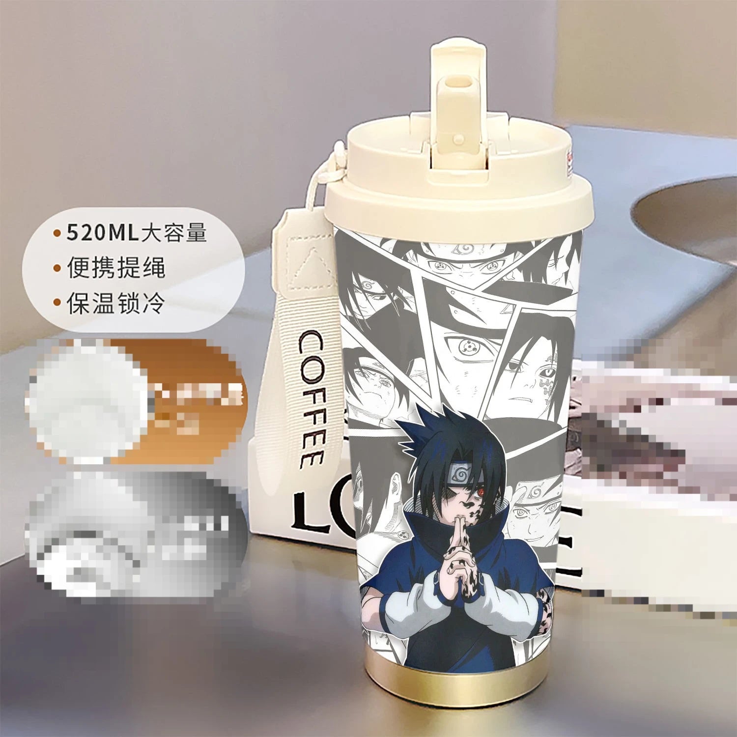 new Uzumaki Naruto cute and cool personality high-value two-dimensional student going out portable straw water cup birthday gift