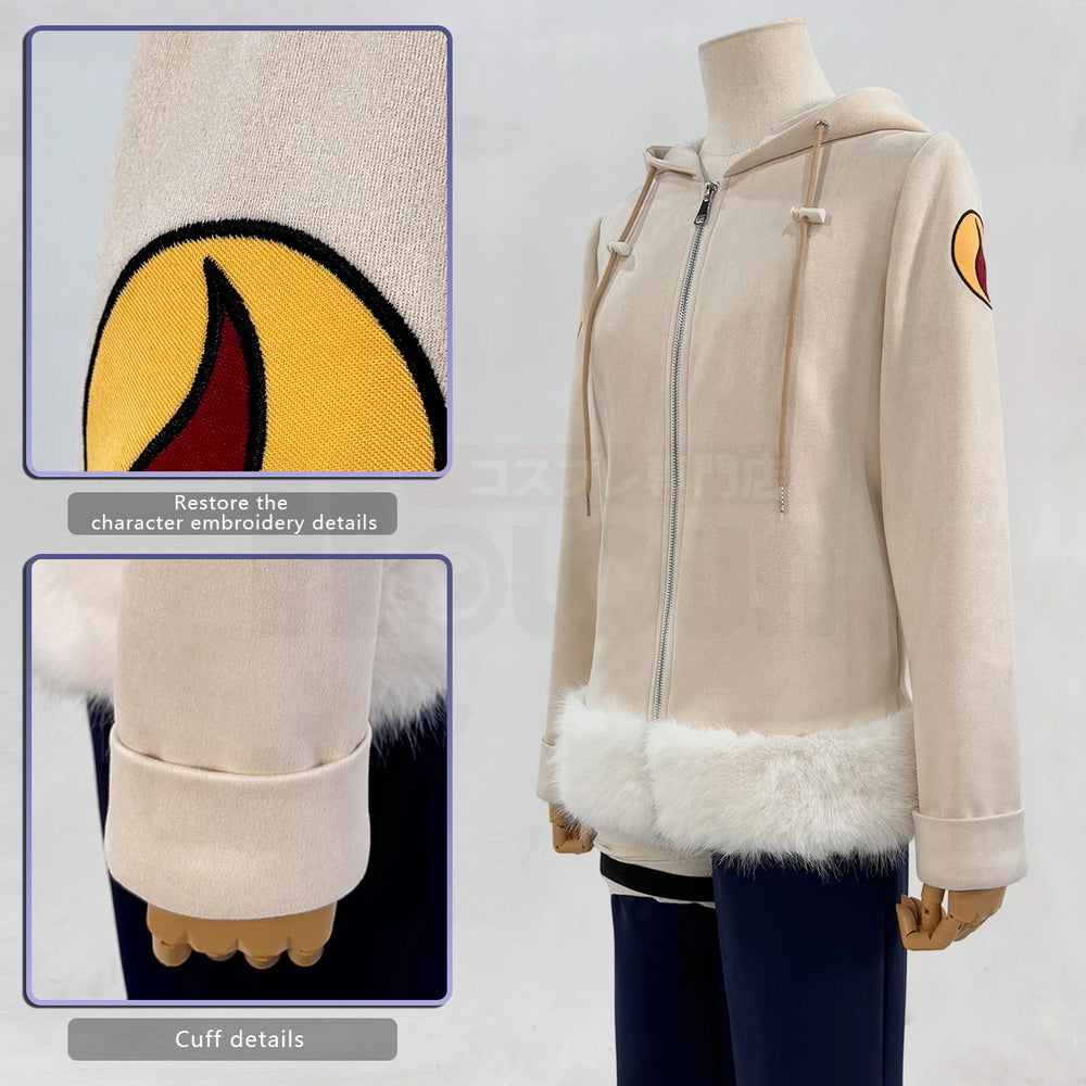 Anime Hinata Hyuga Cosplay Costume – Young Version Coat, Pants & Leg Bag Set 3