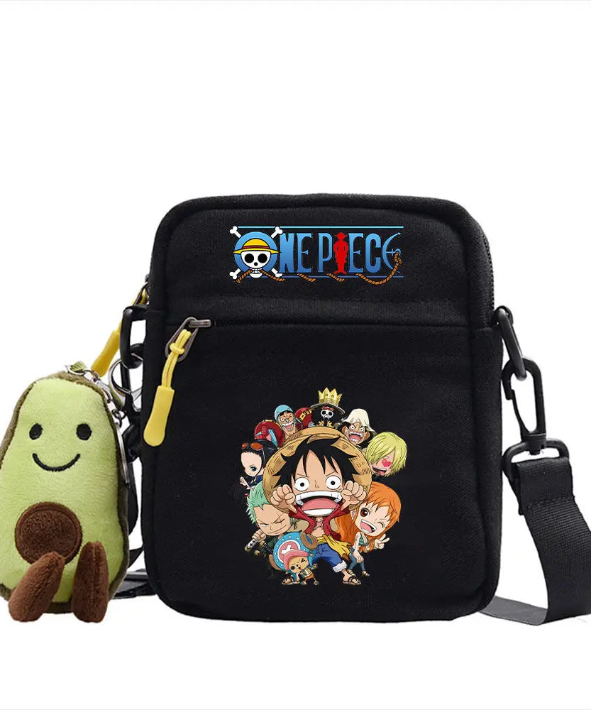 One Piece Shoulder Bag Anime Personality Creative Children's Print Crossbody Bag, Student Canvas Bag Holiday Gift