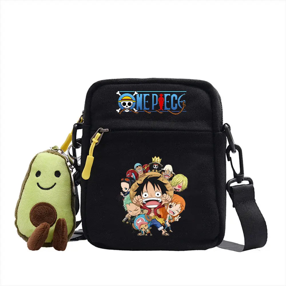 One Piece Shoulder Bag Anime Personality Creative Children's Print Crossbody Bag, Student Canvas Bag Holiday Gift