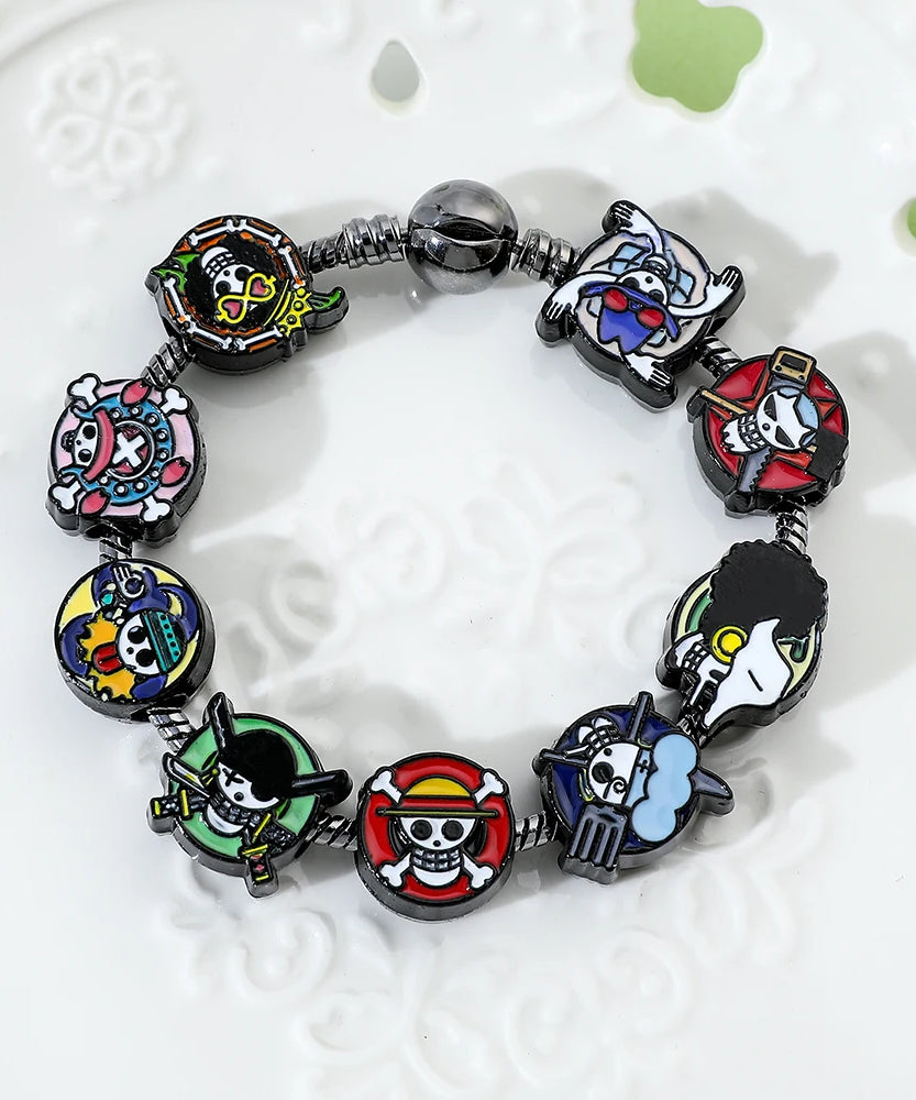 Anime Charms Bracelet Skull, DIY Pendant Bangle, Vintage Bracelet