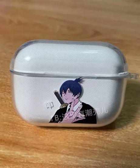 Anime Chainsaw Man power and meowy Soft silicone TPU Case For AirPods 4 Pro 1 2 3 Clear Wireless Bluetooth Earphone Box