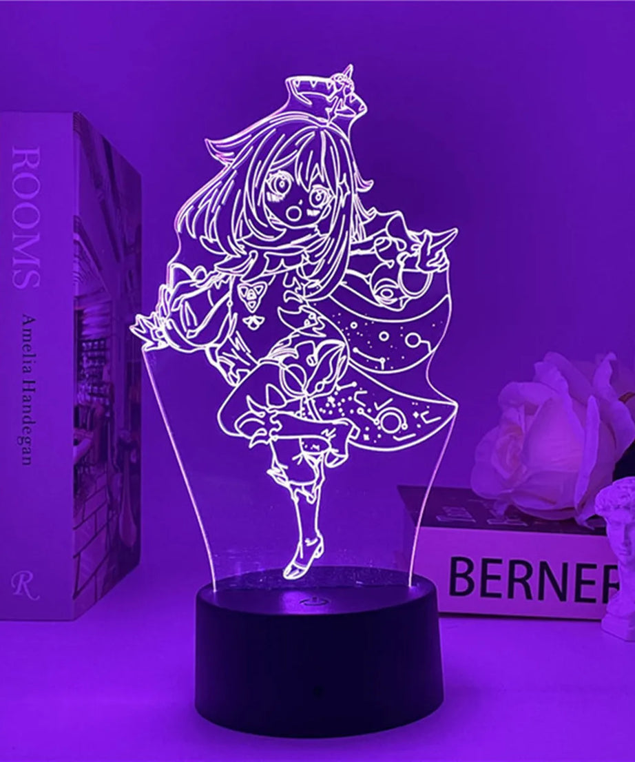 Newly Genshin Impact Night Light Yae Miko Game Figures Acrylic Stand Model 3D Table Lamp Kids Git Acrylic Bedside lamp