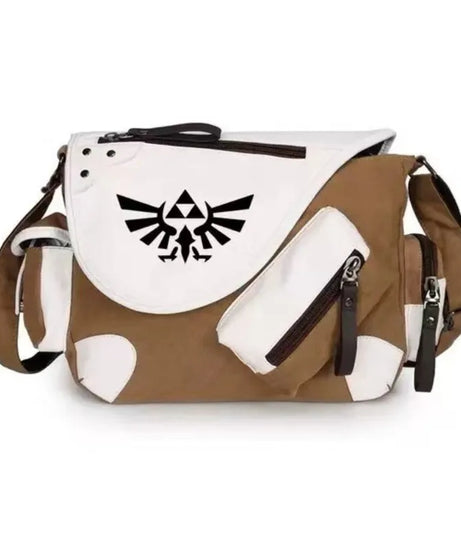 Genshin Impact Anime Canvas Casual Zipper Shoulder Bag Crossbody Bag Schoolbags Large Capacity Bag Men's Shoulder Messenger Gift