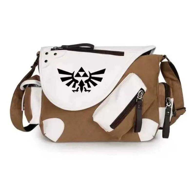 Genshin Impact Anime Canvas Casual Zipper Shoulder Bag Crossbody Bag Schoolbags Large Capacity Bag Men's Shoulder Messenger Gift