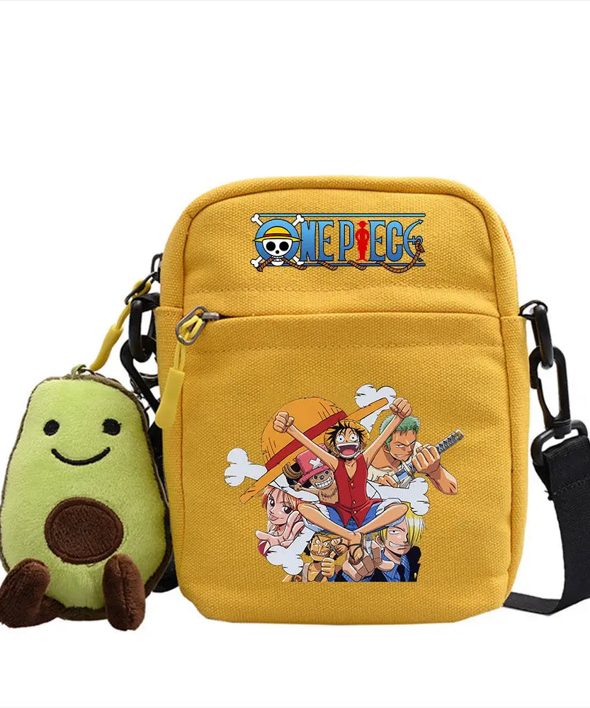 One Piece Shoulder Bag Anime Personality Creative Children's Print Crossbody Bag, Student Canvas Bag Holiday Gift
