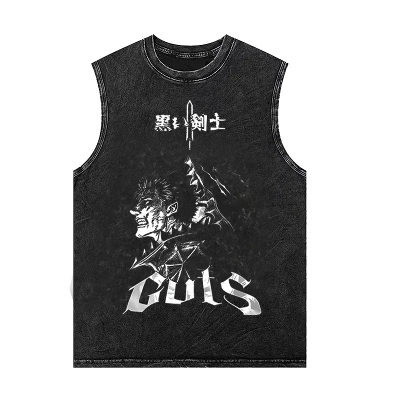Anime Vintage-Washed Graphic Tank Top — Sleeveless Tee 5