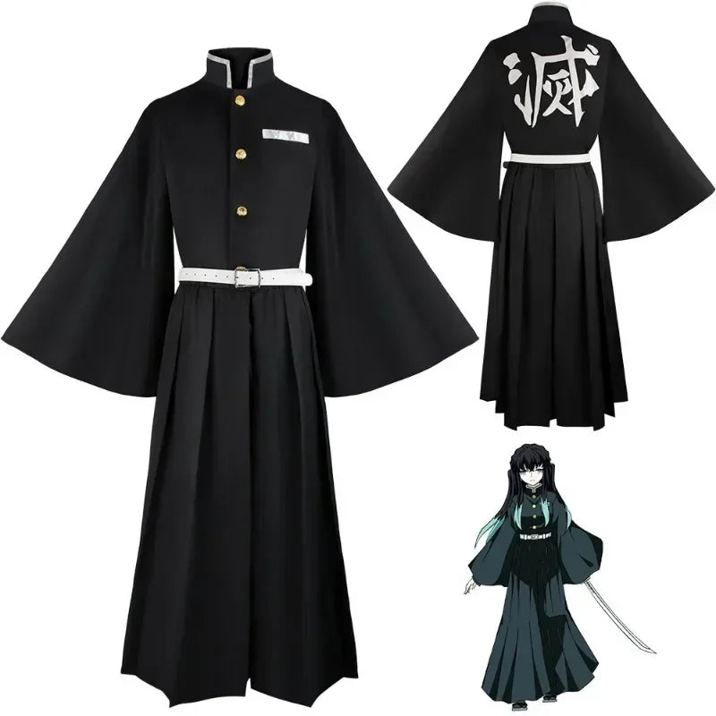 Anime Demon Slayer Muichiro Tokito Cosplay Costume – Uniform & Wig Set 3