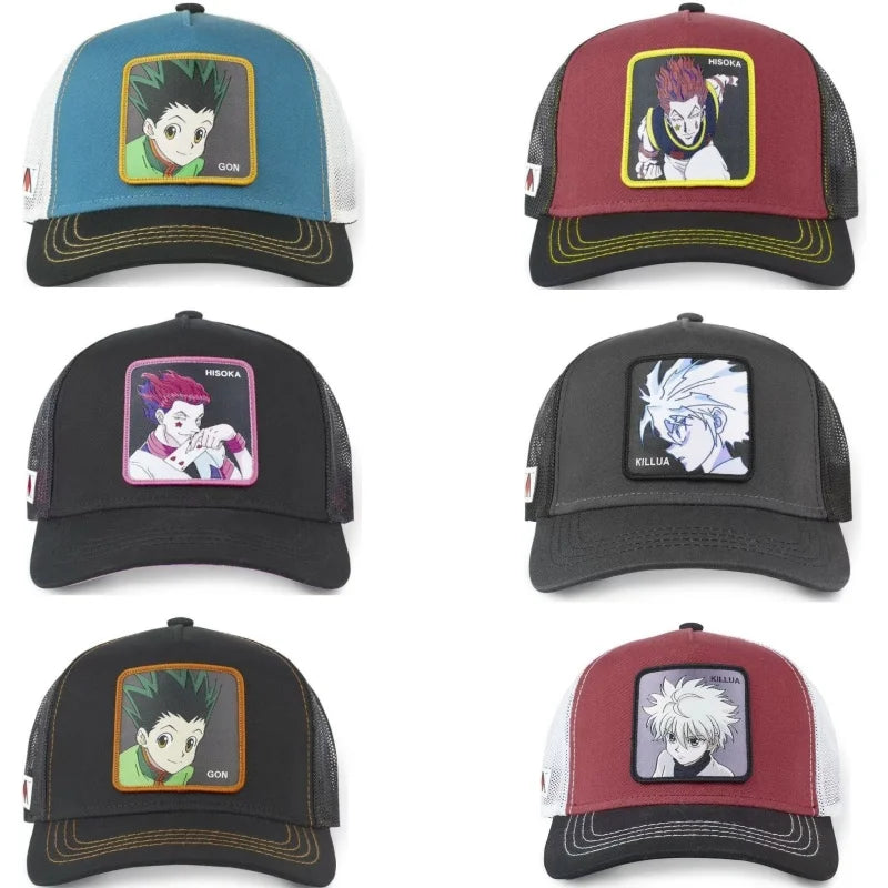 Hunter X Hunter Cap Summer Snapback Baseball Cap Men's Embroidery Hip-Hop Cap Style Sun Visor Adjustable Trucker Mesh Cap