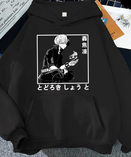 New Anime Todoroki Shoto Print Hooded Fashion Women Girl Sweatshirt Long Sleeve Casual Tops Harajuku Sweatshirt