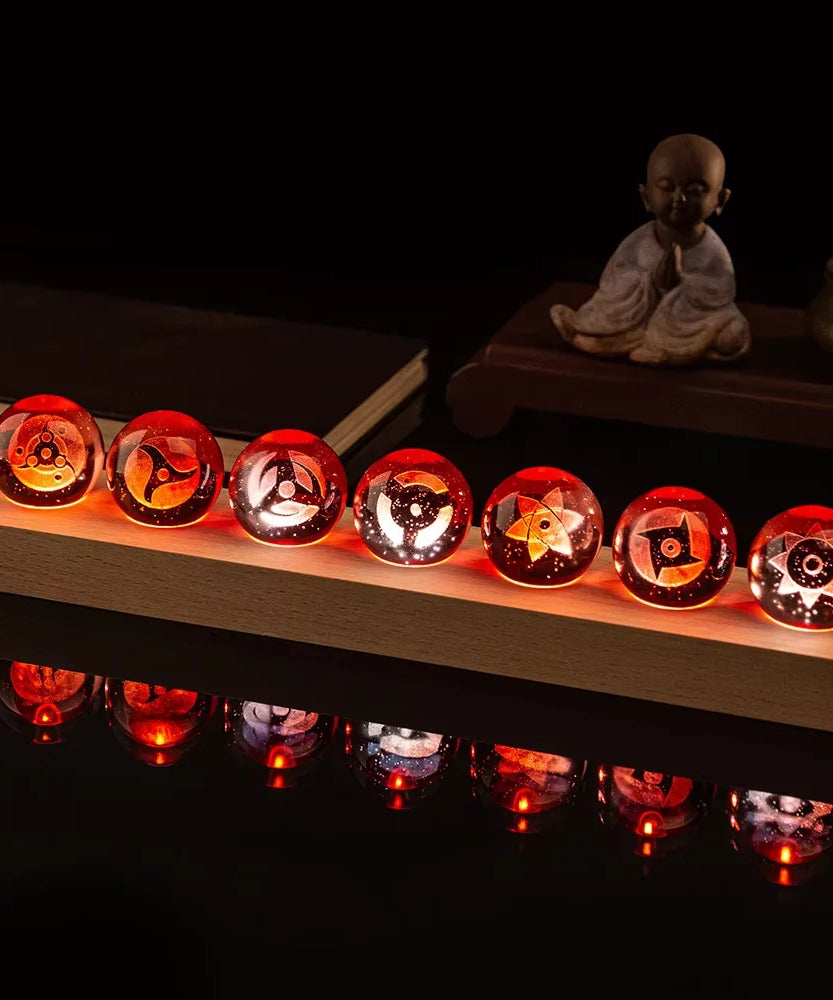 Naruto Night Light Writes Wheel Eye Crystal Ball Anime Sasuke Desktop Decor Ornaments Led Night Lamp Home Atmosphere Lights