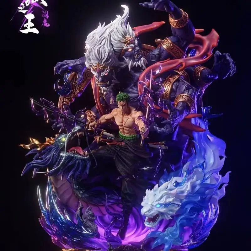 One Piece Roronoa Zoro Hell Form Action Figure Pvc Material Exquisite Details Collectible Model For Fans Anime Character Statue