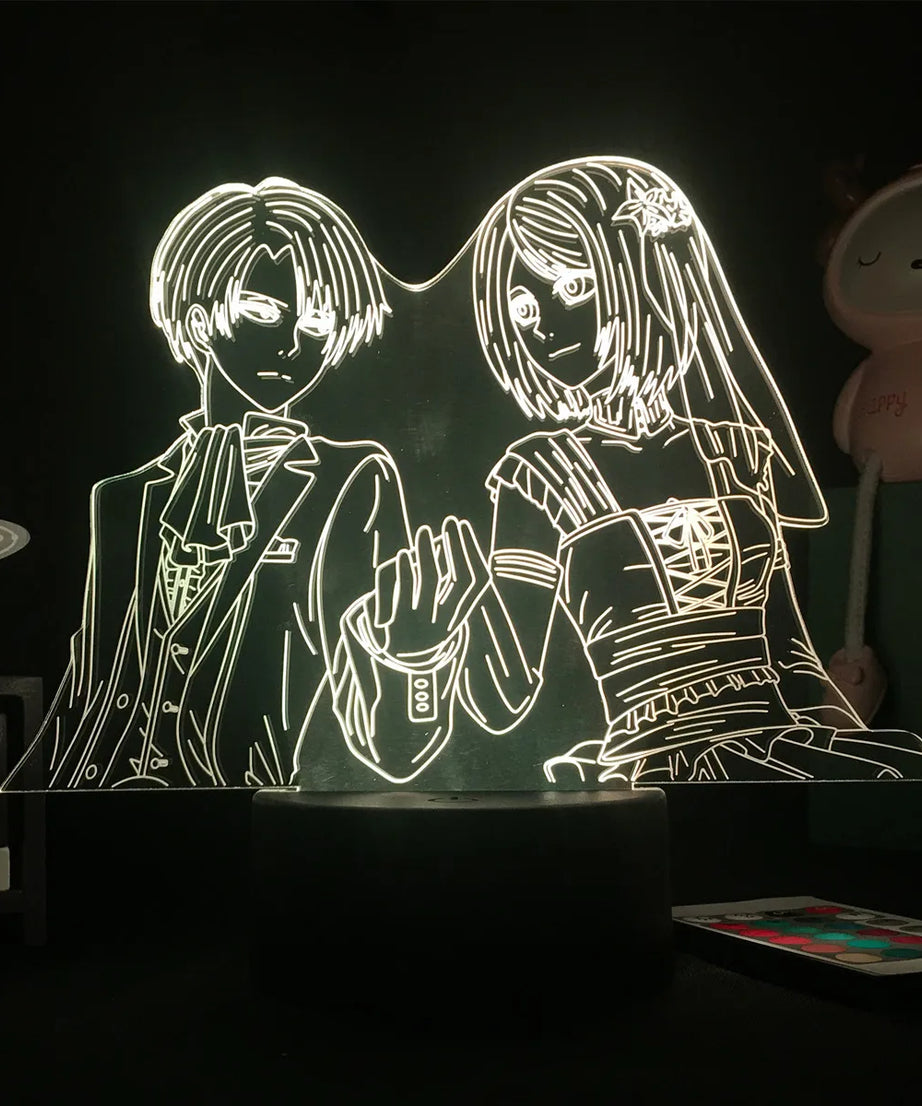 Anime 3D Lamp Attack on Titan Acrylic Luminous Stand Mikasa Ackerman Eren Yeager Action Figure For Kids Children Gifts