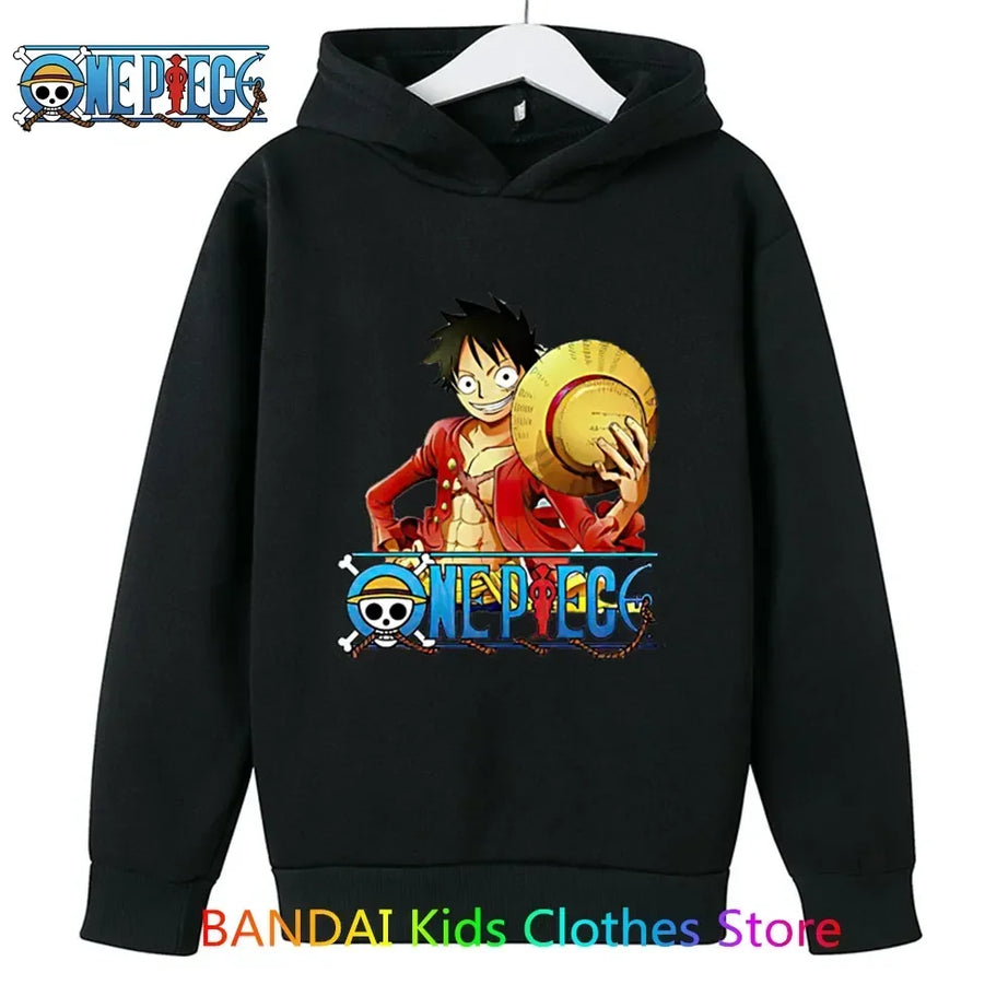 One Piece Kids Hoodie Sweatshirt Anime Luffy Warm Sweater